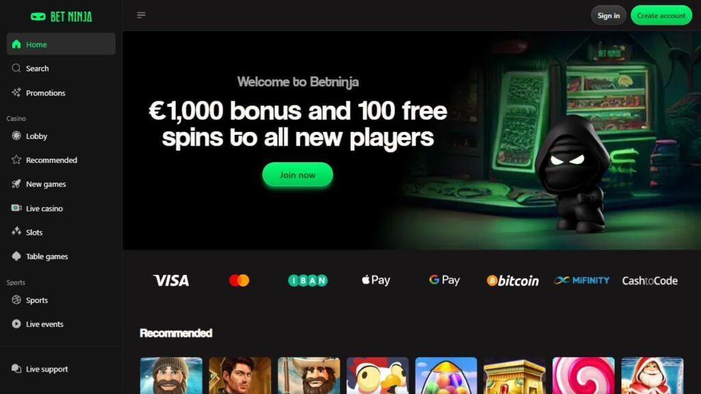 screenshot van betninja no cruks nederland